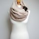ZIMOWY Komin bawełniany dresowy z zapinką - Pracownia Zolla, gruby obszerny komin tuba szalik damski z zapinką - Pracownia Zolla