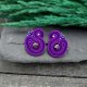 Kolczyki sutasz fioletowe sztyfty "Largo" z jaspisem małe lekkie