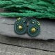 Kolczyki sutasz zielone sztyfty "Largo" z unakitem małe lekkie