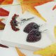 Little autumn girl - srebrne wiszące kolczyki z karneolami