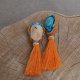 Kolczyki sutasz z pomarańczowym chwostem i niebieskim howlitem