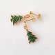 Kolczyki Zielone Choinki Sztyfty