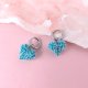 Kolczyki Serduszka z koralików niebieskie