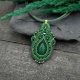 Wisiorek naszyjnik sutasz zielony "Arden" leśny klasyczny z agatem