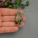 Wisiorek z labradorytem, wire wrapping, stal chirurgiczna, labradoryt wisior