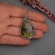 Wisiorek z labradorytem, wire wrapping, stal chirurgiczna, labradoryt wisior