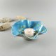 Talerzyk na biżuterię, niebieski kwiat ceramika