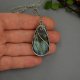 Wisiorek z labradorytem, wire wrapping, stal chirurgiczna, labradoryt wisior