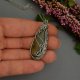 Wisiorek z labradorytem, wire wrapping, stal chirurgiczna, labradoryt wisior