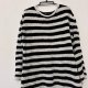 Czarno-biały sweter w paski z aksamitnej dzianiny Zara Knit oversize szeroki luzny M L XL