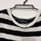 Czarno-biały sweter w paski z aksamitnej dzianiny Zara Knit oversize szeroki luzny M L XL