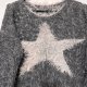 Puszysty sweter z dużą białą gwiazdą, włochacz "travis" 50% angora S M L