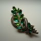 KRYSZTAŁOWA BROSZKA W ODCIENIACH ZIELENI