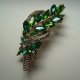 KRYSZTAŁOWA BROSZKA W ODCIENIACH ZIELENI