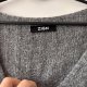 Szary sweter ZIGN z dekoltem V, prążkowany, oversize M/L/XL