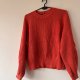 Czerwony sweter C&A, 100% bawełna, oversize L/XL, prążkowany