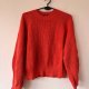 Czerwony sweter C&A, 100% bawełna, oversize L/XL, prążkowany