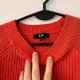 Czerwony sweter C&A, 100% bawełna, oversize L/XL, prążkowany