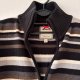 Sweter zapinany LERROS w paski, stójka, bawełna/akryl, rozmiar M/L