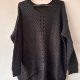 Czarny ażurowy sweter Kapalua XXL/XXXL , miękki, lekki, oversize, elegancki, dłuższy tył