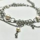 Choker chainmaille 5 pereł barokowych 31,5+7 cm stal chirurgiczna