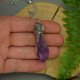 Wisiorek Talizman duży, surowy ametyst, wire wrapping, stal chirurgiczna