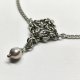 Choker chainmaille z perłą 34,5+8,5 cm stal chirurgiczna