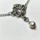 Choker chainmaille z perłą 34,5+8,5 cm stal chirurgiczna