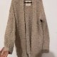 Miękki beżowy kardigan Hollister California S | ciepły długi sweter bez zapięcia