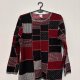 Sweter wzór patchwork czerń czerwień szary bawełna 50% rozmiar 42