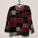 Sweter wzór patchwork czerń czerwień szary bawełna 50% rozmiar 42