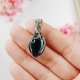 Naszyjnik Hematyt Srebrny stal chirurgiczna wisiorek handmade wirewrapping