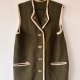 Wełniany długi bezrękawnik 100% Wolle Wenatex w stylu vintage, oliwkowy XL XXL