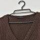 Premium sweter OUI z grubym splotem • ciemny brąz • dekolt V • bawełna M / 38 / 10