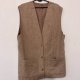 Beżowa wełniana kamizelka na guziki z kieszeniami gługa elegancka XXL / 44 / 16
