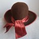 Kapelusz melonik Retro Vintage Damski z kokardą wstążką