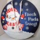 Zimowy szyld na drzwi "Niech Pada Śnieg" – Rękodzieło, Ø35 cm