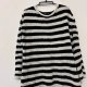 Czarno-biały sweter w paski z aksamitnej dzianiny Zara Knit oversize szeroki luzny XL / 42 / 14