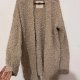 Miękki beżowy kardigan Hollister California S | ciepły długi sweter bez zapięcia