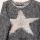 Puszysty sweter z dużą białą gwiazdą, włochacz "travis" 50% angora Made In Italy Rozmiar M / 38 / 10