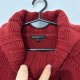Czerwony gruby sweter golf Blue Seven S • warkoczowy splot • ciepły zimowy