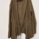 Brązowy lekki kardigan oversize z wiązaniem i ażurowym dołem Diversi XXXL / 46 / 18