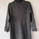 Długi Kardigan/Tunika Szary w Prążek z Guzikami