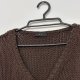 Premium sweter z grubym splotem • ciemny brąz • dekolt V • bawełna M / 38 / 10·Bardzo dobry·Oui