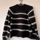 Czarny sweter w paski z bufiastymi rękawami Pieces L gruby miękki oversize ciepły M / 38 / 10·Bardzo dobry·Pieces