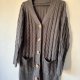 Szary długi kardigan z grubym splotem warkoczowym M / 38 / 10·Bardzo dobry