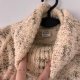 Kremowy sweter z golfem, gruby splot, melanż, ciepły model s m M / 38 / 10·Bardzo dobry·Wooden