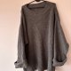 Szary oversize sweter L gruby prążkowany miękki akryl szerokie rękawy basic cosy 6XL / 52 / 24·Bardzo dobry·