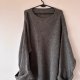 Szary oversize sweter L gruby prążkowany miękki akryl szerokie rękawy basic cosy 6XL / 52 / 24·Bardzo dobry·