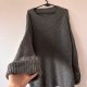 Szary oversize sweter L gruby prążkowany miękki akryl szerokie rękawy basic cosy 6XL / 52 / 24·Bardzo dobry·